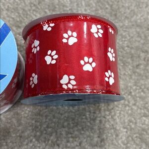 Red Paw Print Ribbon